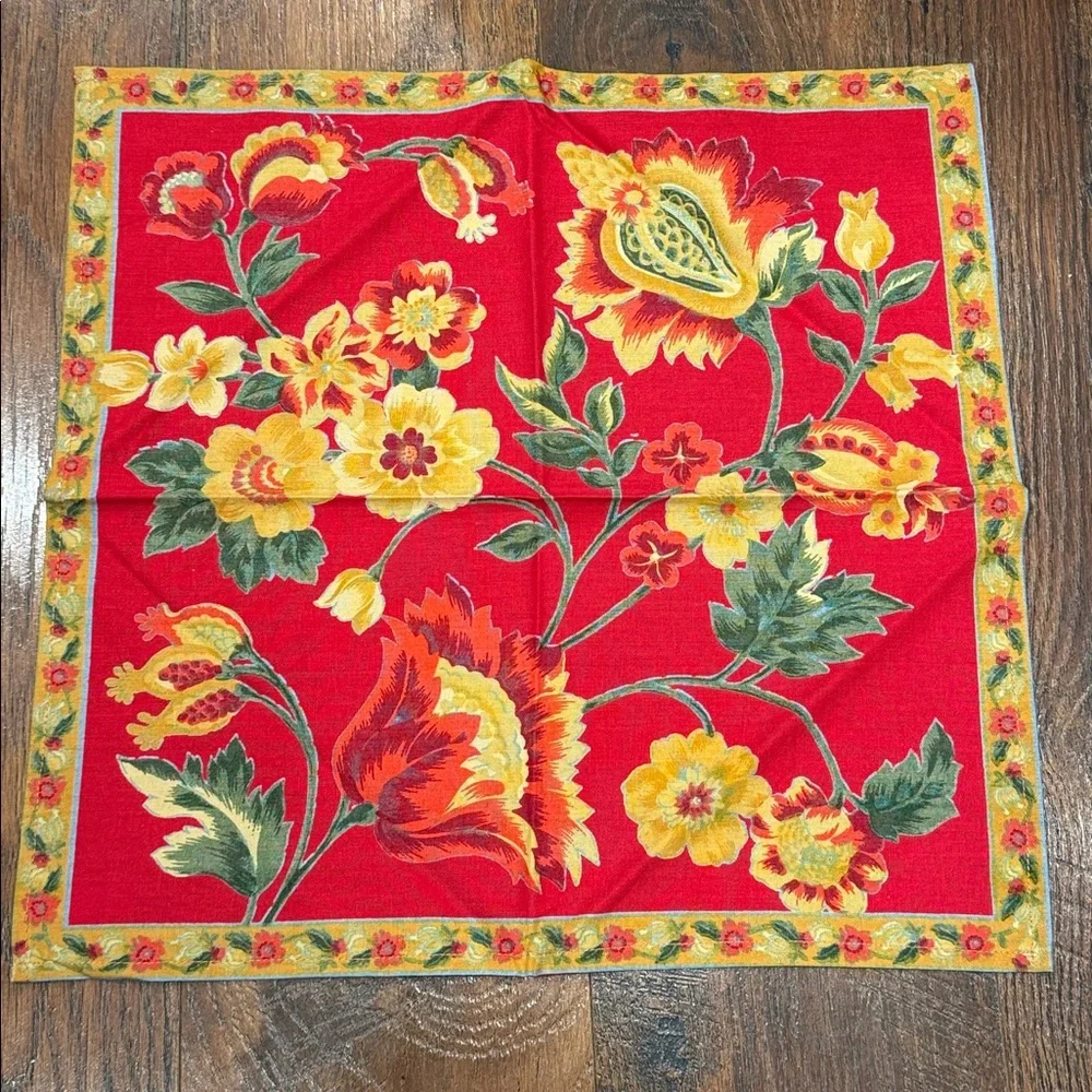 April Cornell Red Floral Napkins